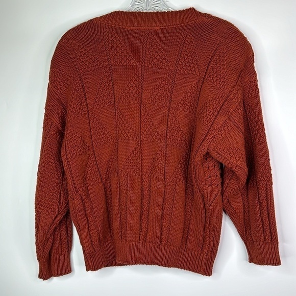 Vintage Winona Knits Burnt Red Vneck Button Sweater Size Small/Medium - Picture 4 of 9